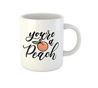Awowee Taza de café con texto en inglés "You Re Peach con texto en inglés "You Re Peach Cute Fruits" para estuches, tazas de té de cerámica de 325 ml, el mejor regalo o recuerdo para familiares