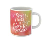 Awowee Taza de café con texto en inglés "Your Voice Is My Favorite Sound Love Saying 325 ml", taza de té de cerámica, el mejor regalo o recuerdo para familiares, amigos y compañeros de trabajo