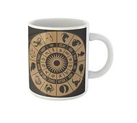 Awowee Taza de café de Acuario con signos astrológicos, dibujo de símbolos del zodíaco, escritura turca, tazas de té de cerámica de 325 ml, el mejor regalo o recuerdo para familiares, amigos
