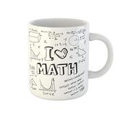 Awowee Taza de café de álgebra de fórmulas matemáticas dibujadas garabatos blancos triángulo de amor de 325 ml, taza de té de cerámica, el mejor regalo o recuerdo para familiares, amigos y compañeros