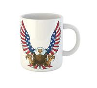 Awowee Taza de café de cerámica con diseño de águila calva gritando y volando hacia adelante, 325 ml, el mejor regalo o recuerdo para familiares, amigos y compañeros de trabajo