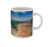 Awowee Taza de café de cerámica con diseño del río Colorado y sus lagos formados por Hoover de 325 ml, el mejor regalo o recuerdo para familiares, amigos y compañeros de trabajo
