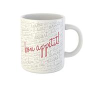 Awowee Taza de café de cerámica con palabras relacionadas con la gastronomía, cocina, alimentación saludable, taza de té de cerámica de 325 ml, el mejor regalo o recuerdo para familiares, amigos