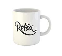 Awowee Taza de café de cerámica con texto en inglés «Relax the Fun» para el día del yoga, 325 ml, el mejor regalo o recuerdo para familiares, amigos, compañeros de trabajo