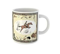 Awowee Taza de café de cerámica de 325 ml con diseño de caballo ecuestre de Inglaterra, el mejor regalo o recuerdo para familiares, amigos y compañeros de trabajo