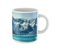 Awowee Taza de café de cerámica de 325 ml con diseño de crucero por la bahía de los glaciares, Alaska, paisaje, parque nacional, el mejor regalo o recuerdo para familiares, amigos y compañeros de