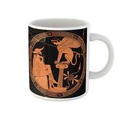 Awowee Taza de café de cerámica de 325 ml, diseño de la trama mítica griega antigua es el rey Edipo, el mejor regalo o recuerdo para familiares, amigos y compañeros de trabajo