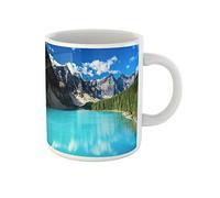 Awowee Taza de café de cerámica de 325 ml, diseño de lago Moraine en el Parque Nacional Banff, Alberta, Canadá, el mejor regalo o recuerdo para familiares, amigos y compañeros de trabajo