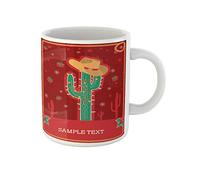 Awowee Taza de café de cerámica de 325 ml, diseño de vaquero de nieve, cactus verde de Navidad y vacaciones de invierno, el mejor regalo o recuerdo para familiares, amigos y compañeros de trabajo