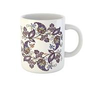 Awowee Taza de café de cerámica de 325 ml, diseño floral de las Indias Orientales Persia Paisley Eastern Abstract Beauty, taza de té, el mejor regalo o recuerdo para familiares, amigos y compañeros de
