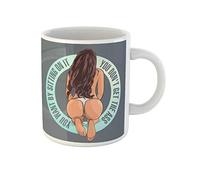 Awowee Taza de café de cerámica para gimnasio, hermosa chica de fitness, motivación de botín, 325 ml, taza de té de cerámica, el mejor regalo o recuerdo para familiares, amigos y compañeros de trabajo
