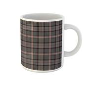 Awowee Taza de café de tartán rojo, negro, gris y blanco, patrones de franela a cuadros, tazas de té de cerámica de 325 ml, el mejor regalo o recuerdo para familiares, amigos, compañeros de trabajo