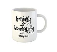 Awowee Taza de café Faith Fearfully and Wonderfully Made Modern de 325 ml, taza de té de cerámica, el mejor regalo o recuerdo para familiares, amigos y compañeros de trabajo