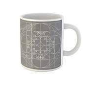 Awowee Taza de café Fibonacci con patrón de proporción dorada de geometría sagrada, secuencia dorada, 325 ml, taza de té de cerámica, el mejor regalo o recuerdo para familiares, amigos, compañeros de