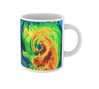 Awowee Taza de café Geocolor in the Eye of Hurricane Irma This Furnished - Taza de té de cerámica de 325 ml, el mejor regalo o recuerdo para familiares, amigos y compañeros de trabajo