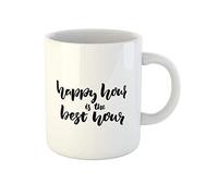 Awowee Taza de café Happy Hour Is the Best Fun para bar y café de cerámica de 325 ml, el mejor regalo o recuerdo para familiares, amigos y compañeros de trabajo