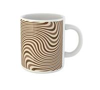 Awowee Taza de café marrón crema con rayas en remolino para remolino abstracto circular de 325 ml, taza de té de cerámica, el mejor regalo o recuerdo para familiares, amigos, compañeros de trabajo