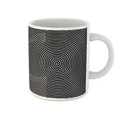 Awowee Taza de café óptica en blanco y negro hipnótico espiral vértigo remolino de 325 ml, taza de té de cerámica, el mejor regalo o recuerdo para familiares, amigos y compañeros de trabajo