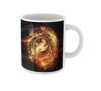 Awowee Taza de café Orbits of Destiny Series Sacred Symbols Signs Geometry 325 ml taza de té de cerámica tazas de té mejor regalo o recuerdo para familiares, amigos compañeros de trabajo