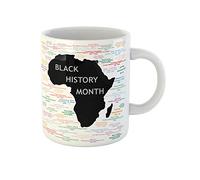 Awowee Taza de café para el mes de la historia negra, incluyendo nombres y períodos, tazas de té de cerámica de 325 ml, el mejor regalo o recuerdo para familiares, amigos y compañeros de trabajo