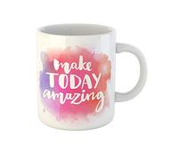 Awowee Taza de café que hace que hoy sea increíble inspirador en colorido salpicaduras de acuarela, taza de té de cerámica de 325 ml, el mejor regalo o recuerdo para familiares, amigos y compañeros de
