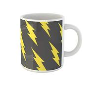 Awowee Taza de café rosa retro con relámpago, rayo, rayo, trueno, flecha abstracta, taza de té de cerámica de 325 ml, el mejor regalo o recuerdo para familiares, amigos y compañeros de trabajo
