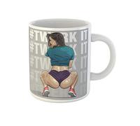Awowee Taza de café Twerk atractiva chica bailando botín bailarina mujer culo taza de té de cerámica 325 ml mejor regalo o recuerdo para familiares, amigos compañeros de trabajo