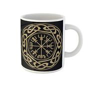 Awowee Taza de café Vegvisir Islandic Sign Post Wayfinder Is Magical Stave - Taza de té de cerámica de 325 ml, el mejor regalo o recuerdo para familiares, amigos y compañeros de trabajo