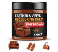 AWOWZ Bálsamo reparador de cuero, kit de reparación de arañazos y restauración de color para cuero desteñido, sofá y asientos de automóvil, bálsamo restaurador de cuero de 10 onzas para muebles