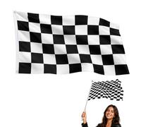 AWOXIHJ 1 Bandera One Piece, Cuadros Blanco Y Negro, 90X150 Cm, Deportes Motor, Ojales, Resistente