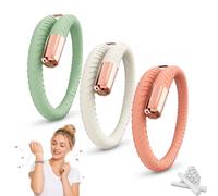 AWOXIHJ 3 Pulseras Repelente de Mosquitos, 3 Barras de Aceite Esencial de Reposición, Pulsera Repelente de Mosquitos con Aceites Esenciales Naturales, Protección Contra Picaduras, para Exteriores