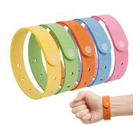 AWOXIHJ 5 PCS Pulseras Repelentes de Mosquitos - Pulsera Antimosquitos - Natural Sin DEET Aceites Esenciales No Toxico - Aceite Canela Menta Geranio Hierba del Limón