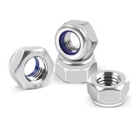AWOXIHJ 50 Tuercas M4, Acero Inoxidable A2, Autobloqueantes, Din 985, Plata, Hexagonales, Estándar