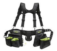 AWP 1L-50-2 Equipo de Herramientas de poliéster para construcción General | TrapJaw Tool Rig con Tirantes, Negro y Verde, Talla única