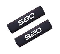 AWRDFCGB 2 Piezas Almohadillas Cinturón Seguridad Coche, para Volvo S80 Cuero Antideslizante Transpirable CojíN de Protección Hombros Accesorios Interiores,B/White