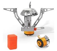 Awroutdoor Camping Gas Portatil, 3000W Hornillo Camping Gas, Mini Estufa Plegable De Acero Con Encendido Piezoeléctrico, Estufa De Gas Butano Con Adaptador Para Camping, Picnic, Senderismo