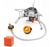 Awroutdoor Camping Gas Portatil, Hornillo Camping Gas, Mini Estufa Plegable De Acero Con Encendido Piezoeléctrico, Estufa De Gas Butano Con Adaptador Para Camping, Picnic, Senderismo (3500W)