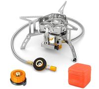 Awroutdoor Camping Gas Portatil, Hornillo Camping Gas, Mini Estufa Plegable De Acero Con Encendido Piezoeléctrico, Estufa De Gas Butano Con Adaptador Para Camping, Picnic, Senderismo (5800W)