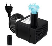 Awroutdoor Mini bomba de agua 5W, 350 L/H mini bomba de acuario ultra silenciosa, pequeña bomba de agua, ajustable bomba fuente para estanque fuente tanque de peces con 2 boquillas