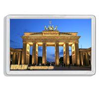 AWS Imán de PVC Duro Berlín Puerta de Brandenburgo Berlin Souvenir Alemania imán Fridge Magnet imán de nevera de plástico dura con imagen fotográfica Ciudad City Brandenburger Tor Brandenburg Gate