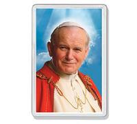 AWS Imán Santino (PVC rígido San Papa Giovanni Paolo 2 ° II Karol Józef Wojtyla Souvenir Fridge Magnet imán de nevera de plástico dura con imagen fotográfica immaginetta Santo Fridge Magnet