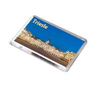 AWS Imán Trieste de PVC rígido Italia Friuli Venezia Giulia Fridge imán de nevera de plástico Italia marco magnético noreste mar ciudad plaza