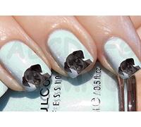 AWS Juego Water Decals perro labrador negro uñas Nail Art pegatinas Black Dog Puppy Sweet Dog Stickers cachorro Transfer pegatinas transferencia de agua