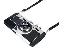 Awsaccy Emily in Paris - Funda para Samsung Galaxy S21 5G de 6,2 Pulgadas con diseño único de cámara Vintage 3D de Silicona, con Correa extraíble para el Cuello, Color Negro