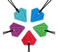 AWSOLAR 5 Piezas Sensory Collar Mordedor, Mordedor de Silicona para el Autismo,TDAH y los niños de La Dentición