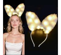 AWSOLAR 6 PCS de orejas de conejo LED para el pelo, Diademas LED para Fiestas, Cumpleaños y Conciertos, Diademas Luminosas para Festivales