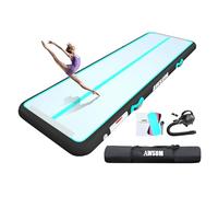 AWSUM Air Roll con Tracking Matte Inflable | Pistas de gimnasia aérea de 1,3 cm de grosor con bomba eléctrica para entrenamiento de animadora, yoga, casa
