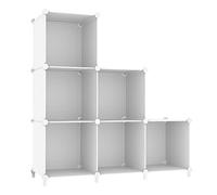 AWTATOS Organizador de Almacenamiento en Forma de Cubo, Organizador Modular de 6 Cubos, de plástico, Cuadrado, para el hogar, Dormitorio, Sala de Estar, Oficina, Blanco
