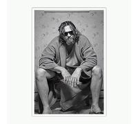 AWTJIS Arte de pared para decoración de baño - Divertidos carteles de la película The Big Lebowski - Impresión en lienzo de imágenes de amigo en el inodoro - Decoración de pared vintage funky en
