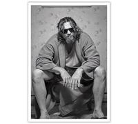 AWTJIS Divertida película The Big Lebowski, pósteres vintage funky en blanco y negro, decoración de pared para baño, apartamento, decoración estética, regalos, lienzo, impresión artística de pared, 30